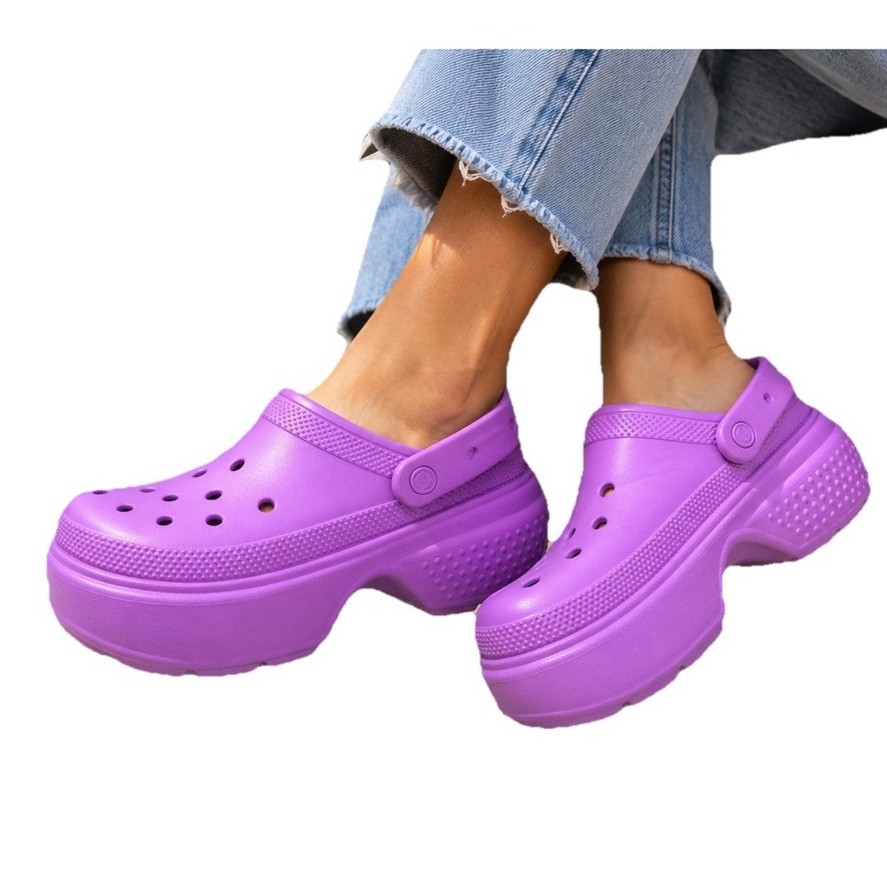 Crocs Stomp Clog Bubble Purple Platform Unisex M9 W11 NWT 209347-6WQ